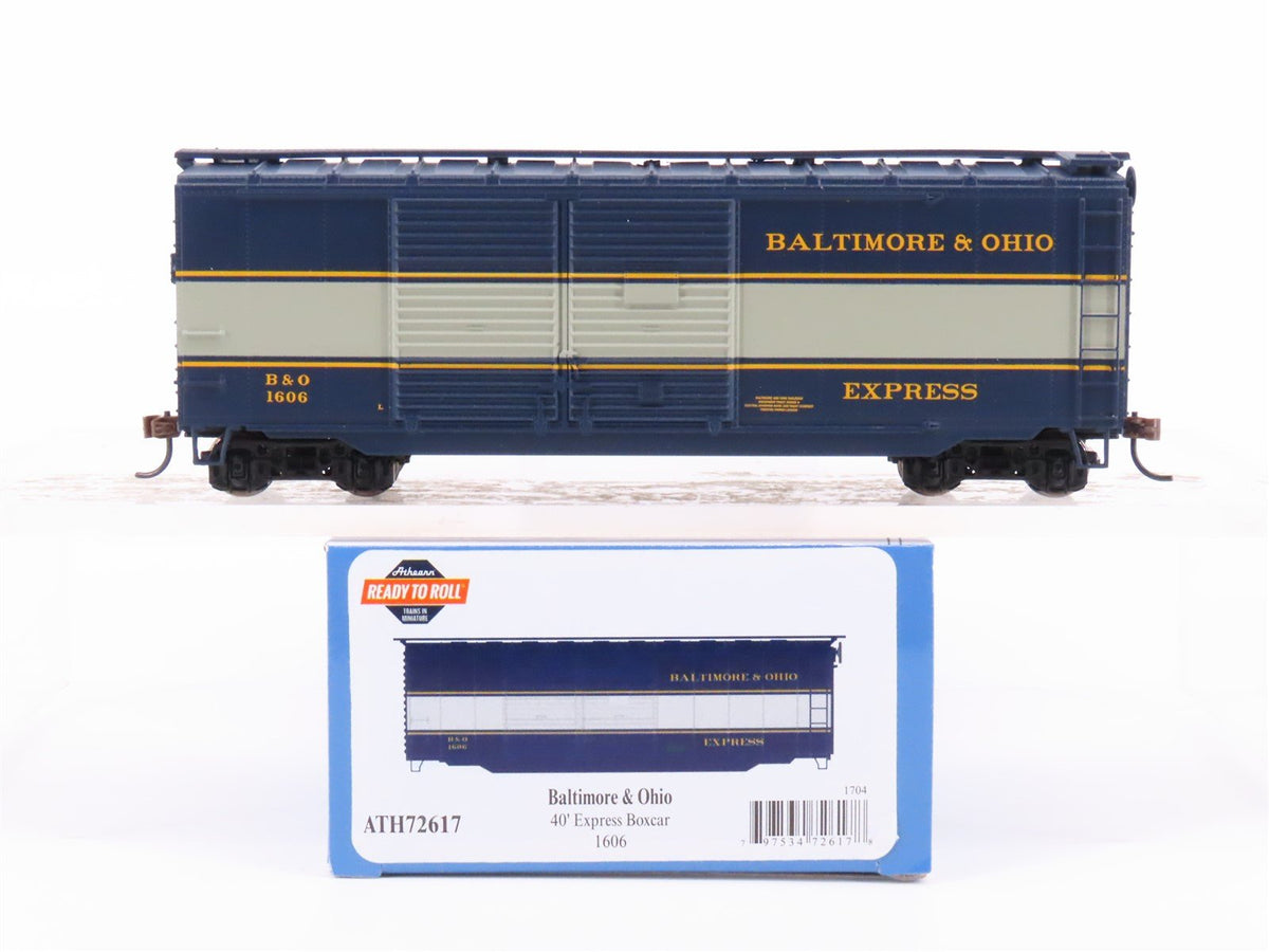 HO Scale Athearn ATH72617 B&amp;O Baltimore &amp; Ohio 40&#39; Express Box Car #1606