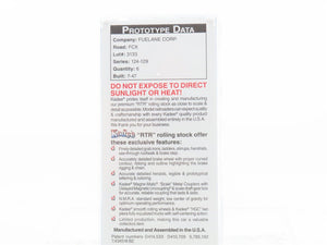 HO Scale Kadee 9011 FCX Fuelane Corporation Single Dome Tank Car #126 - Sealed