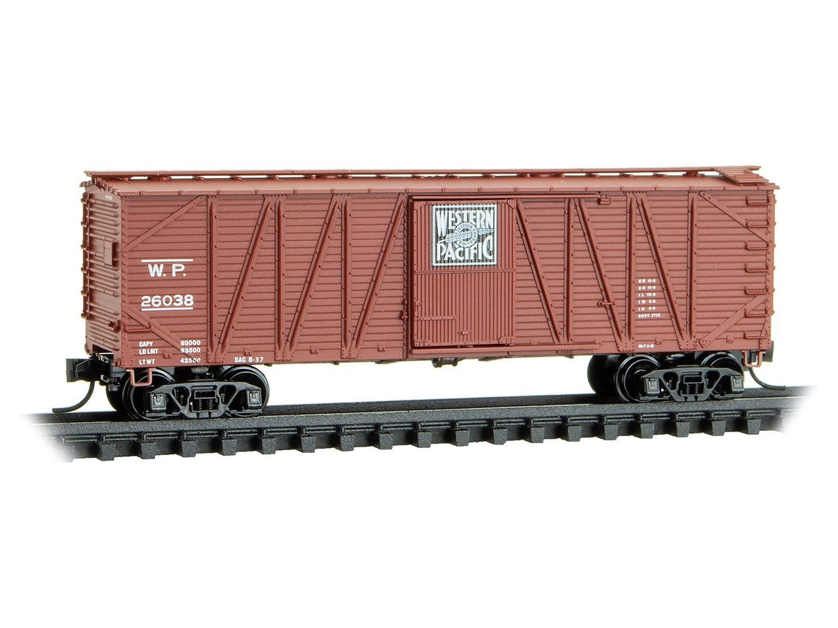 N Micro-Trains MTL 02800171 WP Western Pacific 40&#39; Outside-Braced Box Car #26038