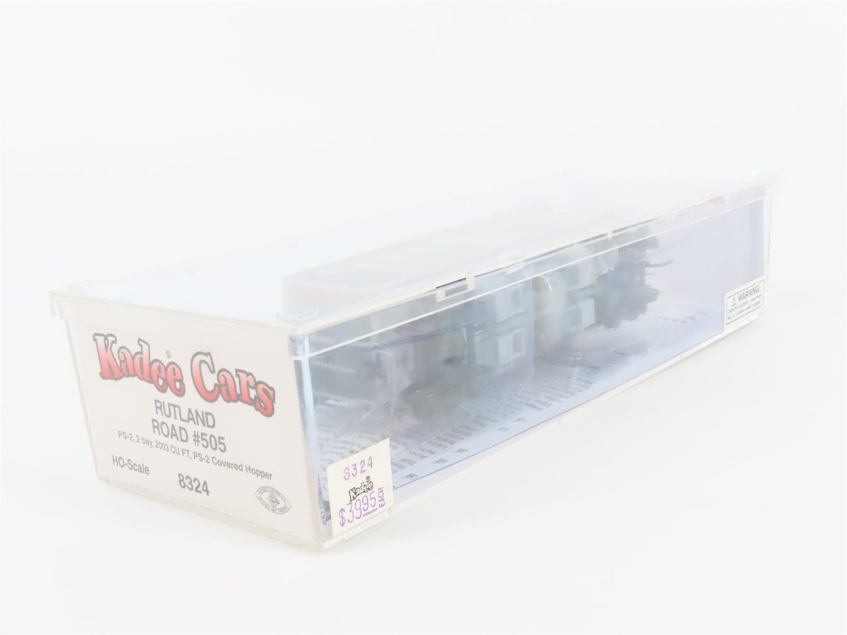 HO Scale Kadee 8324 RUT Rutland Railroad 2-Bay Covered Hopper #505 - Sealed