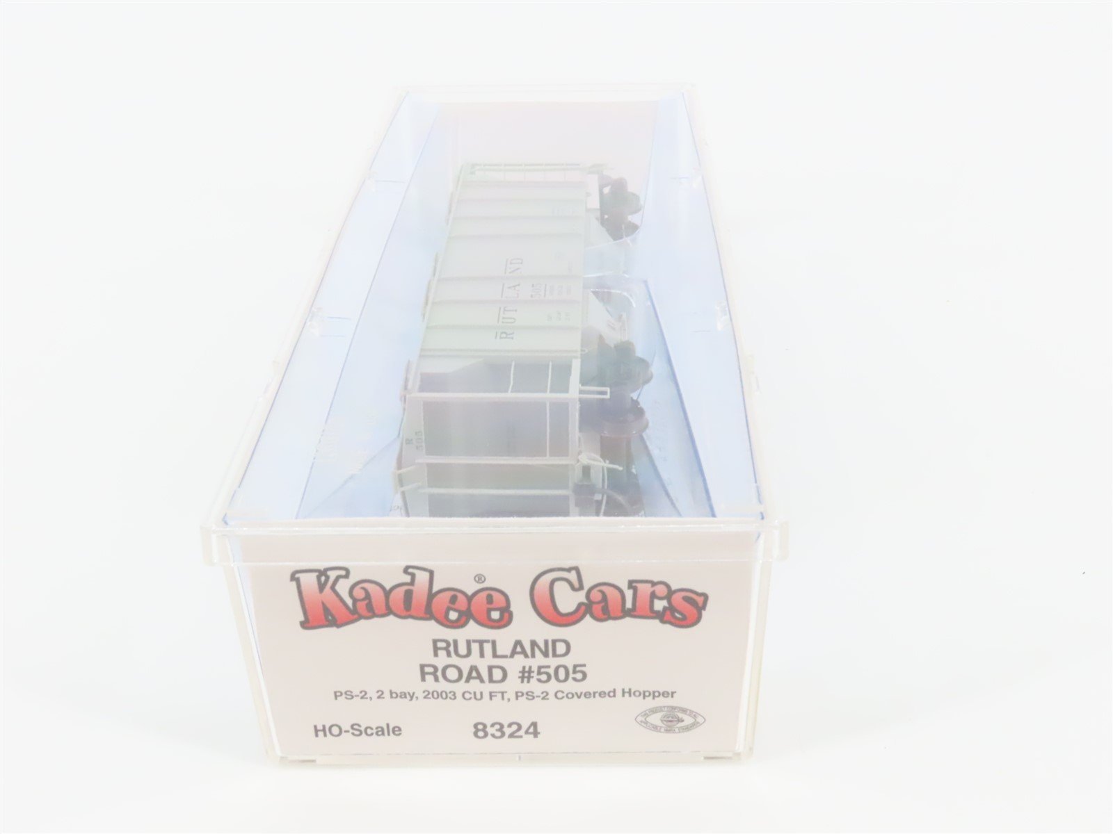 HO Scale Kadee 8324 RUT Rutland Railroad 2-Bay Covered Hopper #505 - Sealed
