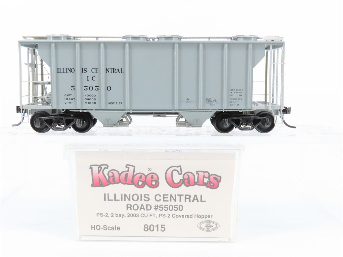 HO Scale Kadee 8015 IC Illinois Central Railroad 2-Bay Covered Hopper #55050