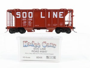 HO Scale Kadee 8044 SOO Line Railroad 2-Bay Covered Hopper #6847