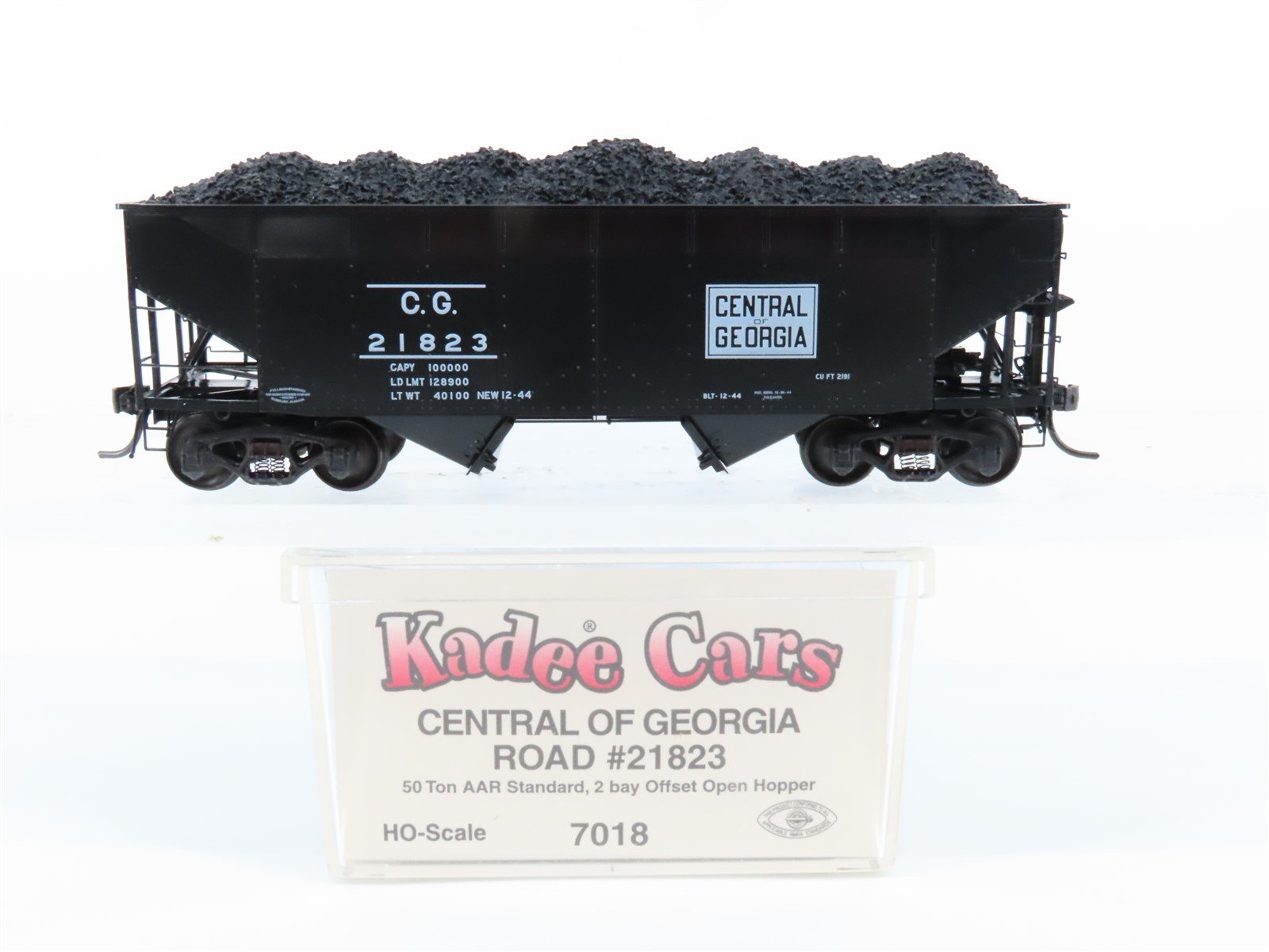 HO Scale Kadee 7018 CG Central of Georgia Railroad 2-Bay Open Hopper #21823