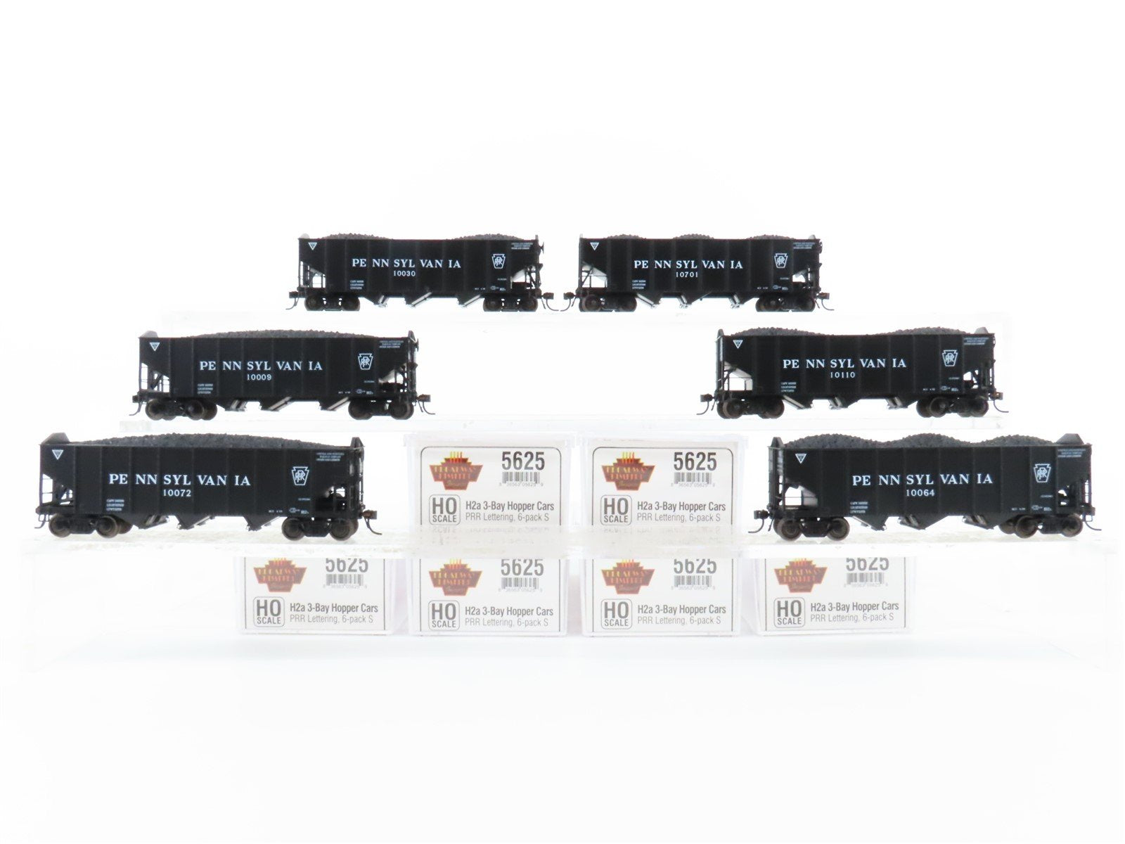 HO Broadway Limited BLI 5625 PRR Railway H2a 3-Bay Hopper Car 6-Pack