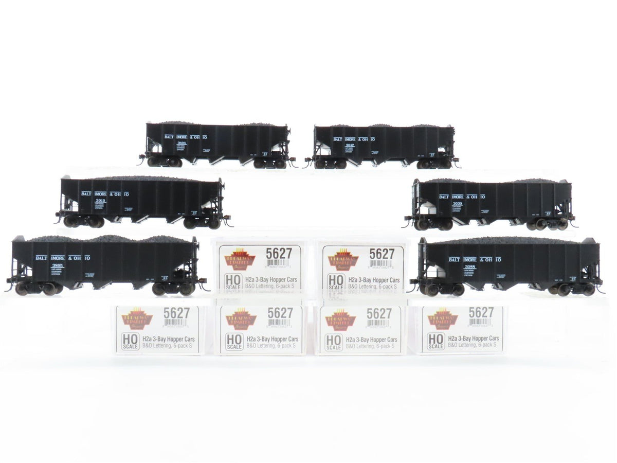 HO Broadway Limited BLI 5627 B&amp;O Railway H2a 3-Bay Hopper Car 6-Pack