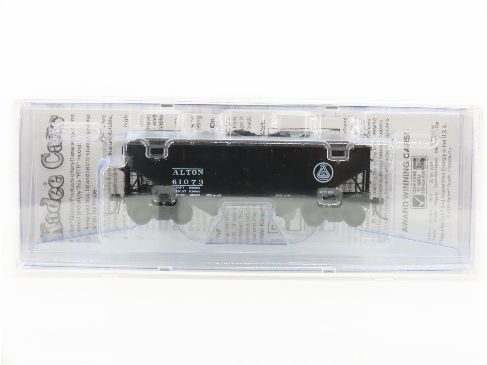 HO Scale Kadee 7519 Alton Railroad 2-Bay Open Hopper Car #61073 w/Load SEALED