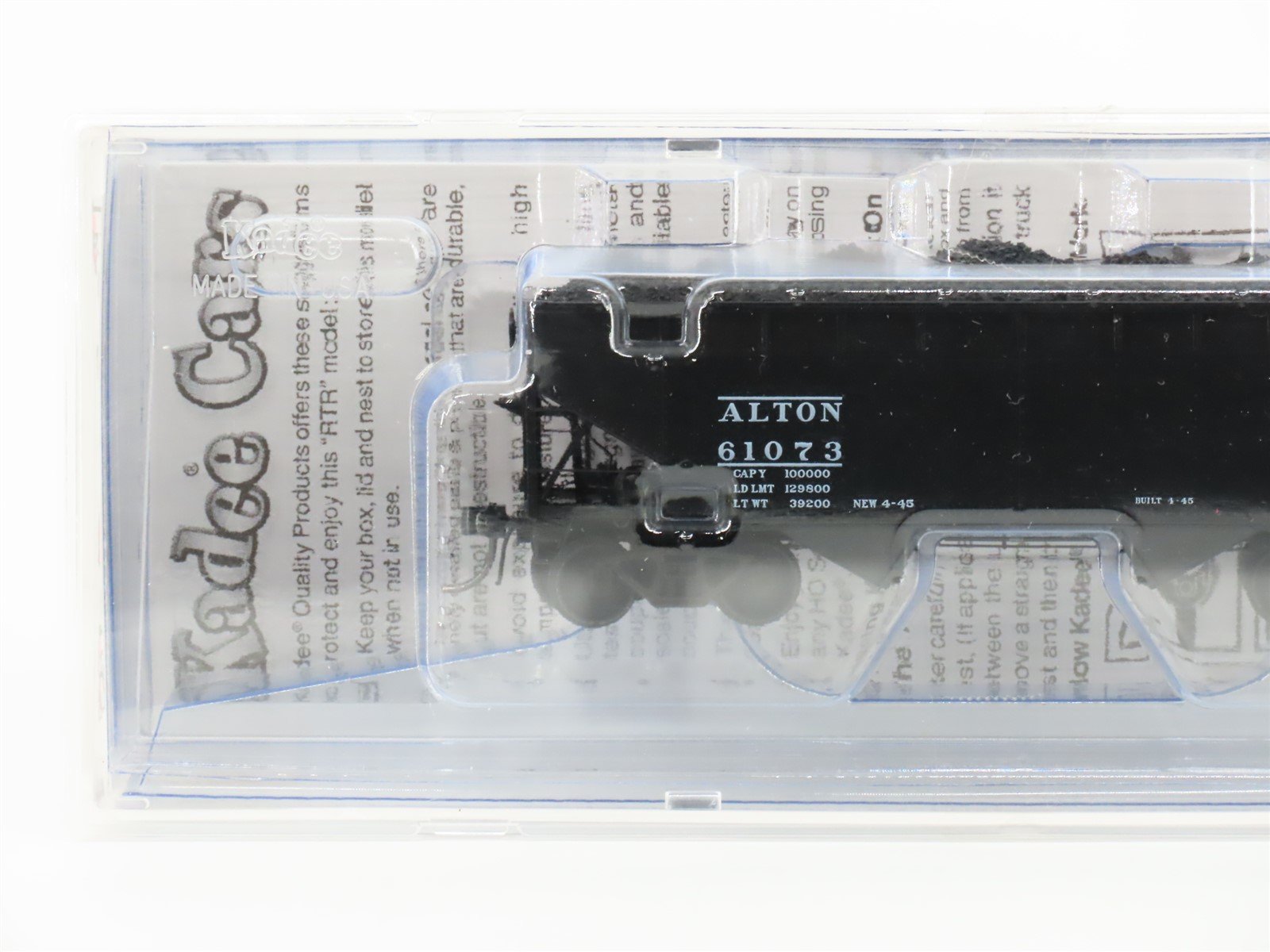 HO Scale Kadee 7519 Alton Railroad 2-Bay Open Hopper Car #61073 w/Load SEALED