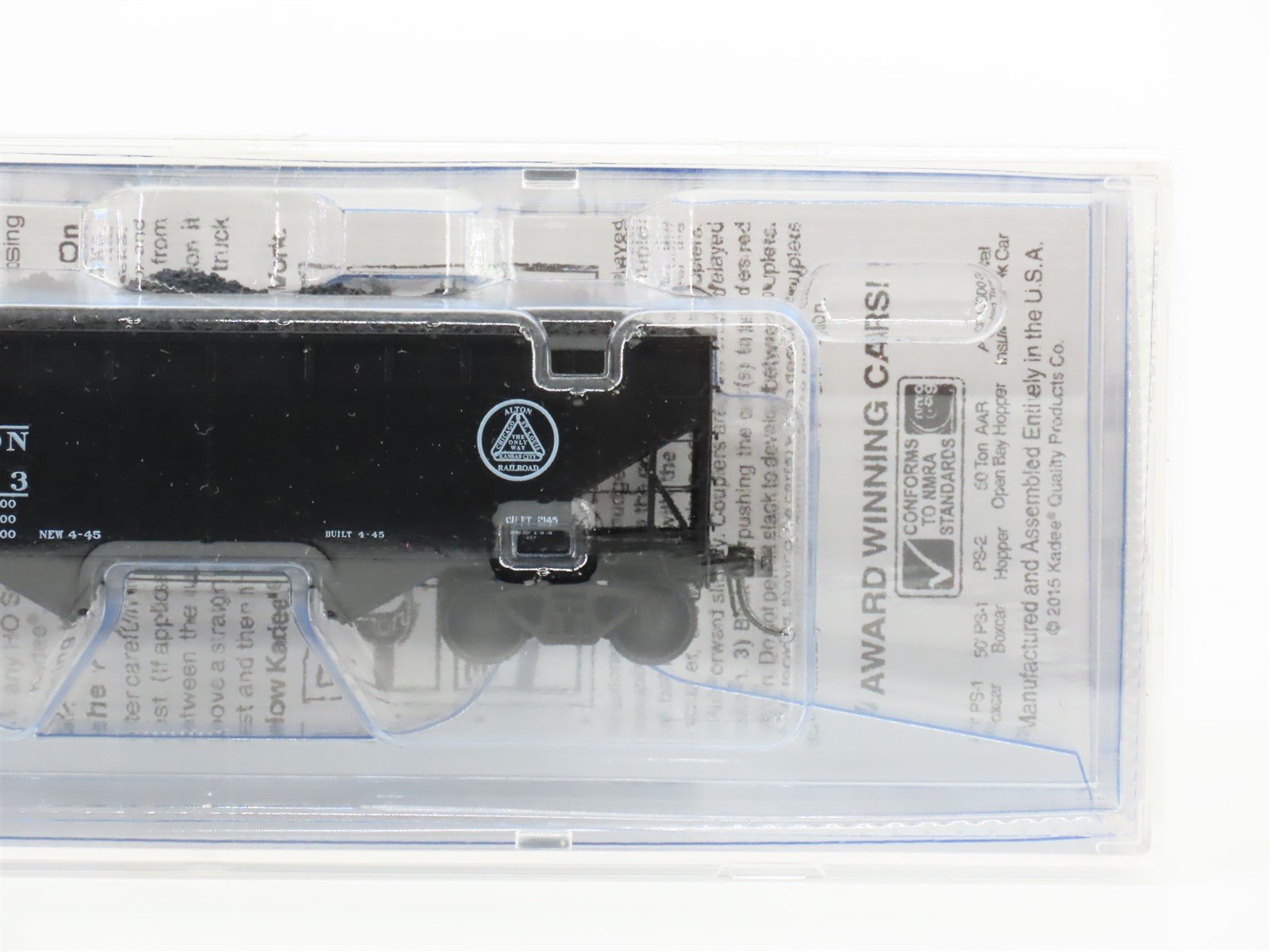 HO Scale Kadee 7519 Alton Railroad 2-Bay Open Hopper Car #61073 w/Load SEALED