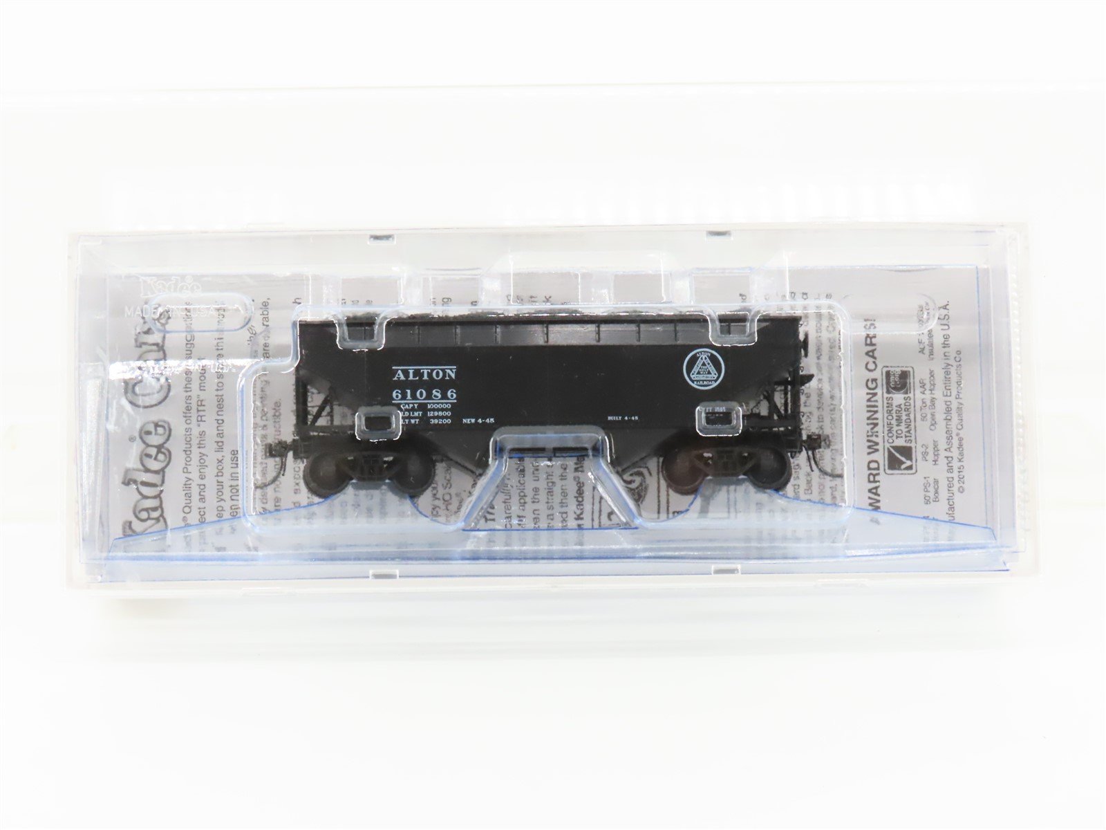 HO Scale Kadee 7520 Alton Railroad 2-Bay Open Hopper Car #61086 w/Load SEALED