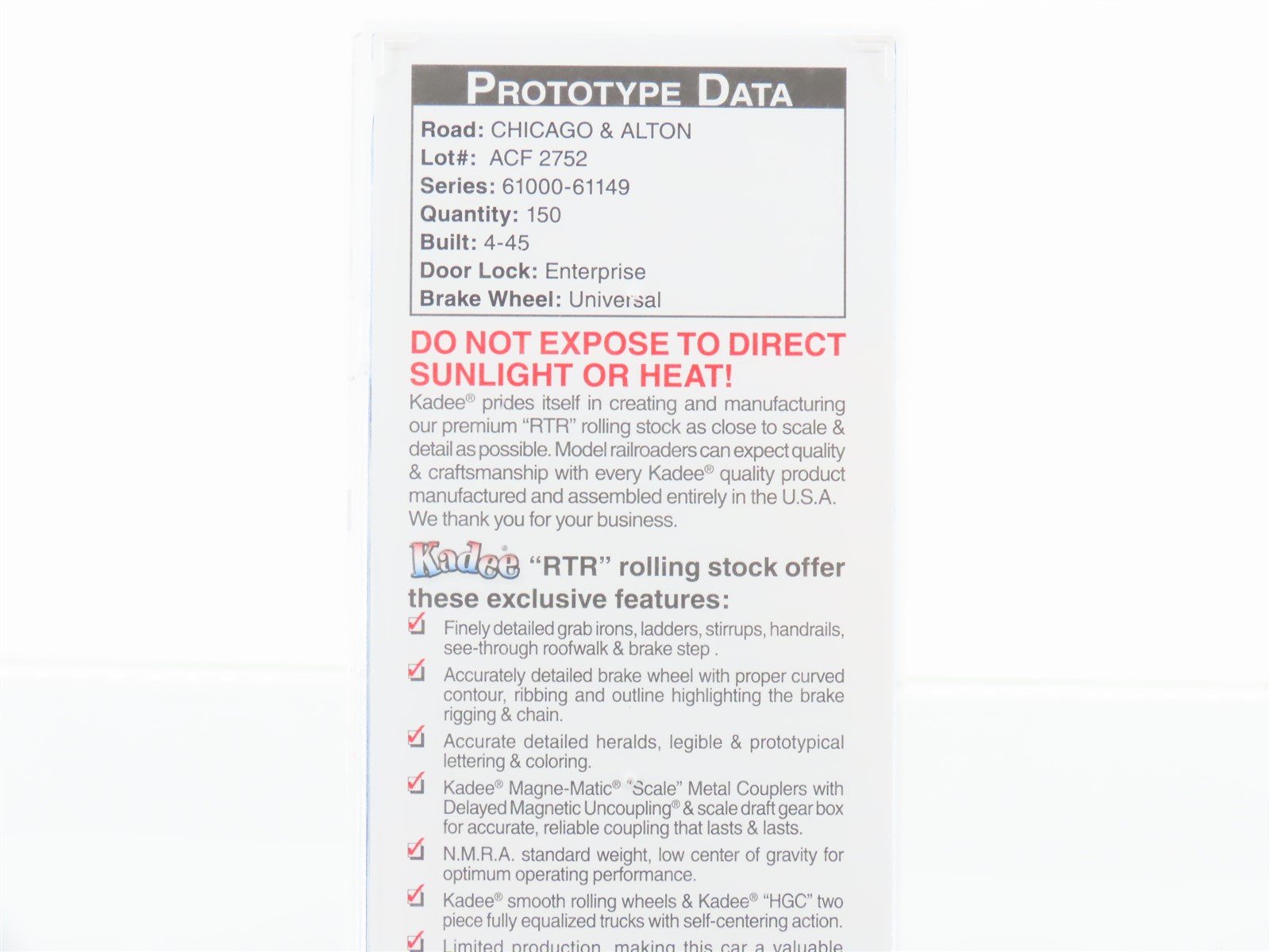 HO Scale Kadee 7520 Alton Railroad 2-Bay Open Hopper Car #61086 w/Load SEALED