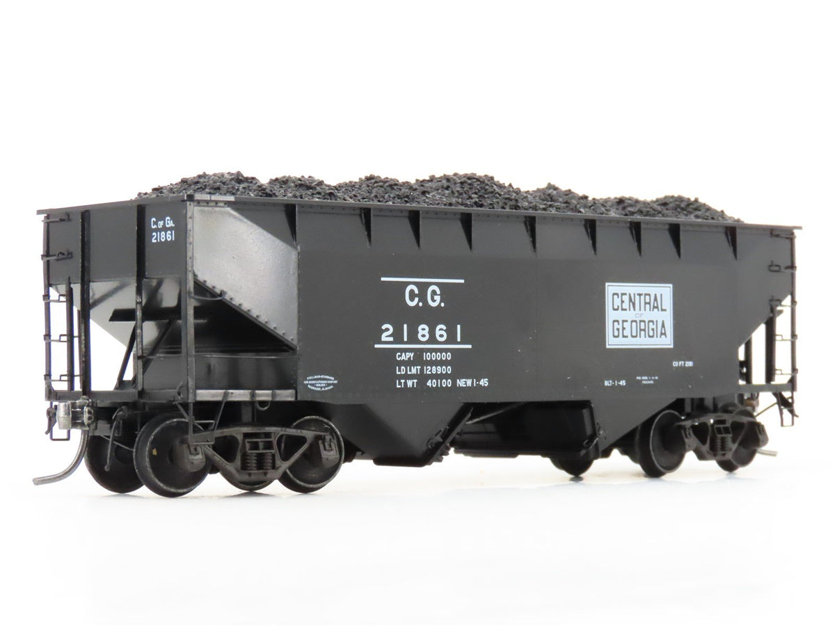 HO Scale Kadee 7041 Central of Georgia 2-Bay Hopper Car #21861 w/Load