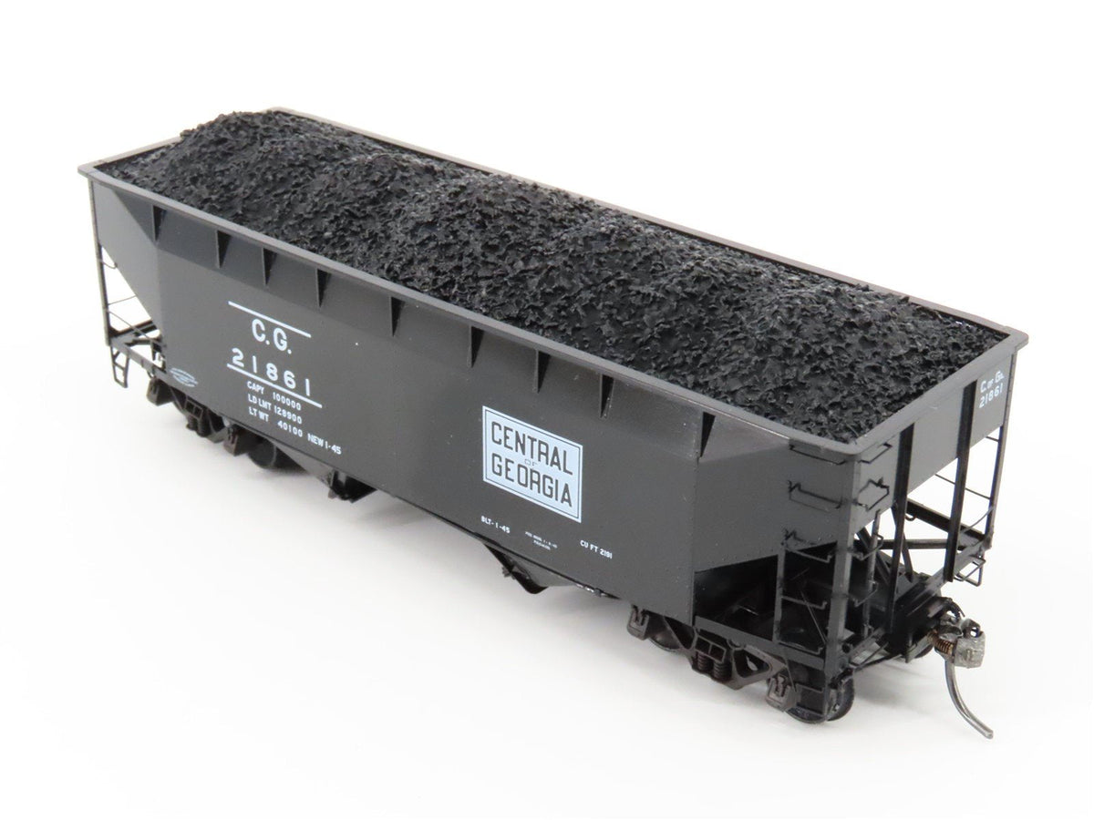 HO Scale Kadee 7041 Central of Georgia 2-Bay Hopper Car #21861 w/Load