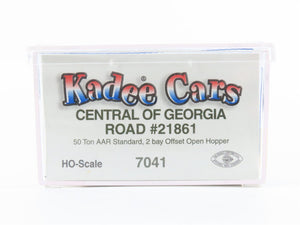 HO Scale Kadee 7041 Central of Georgia 2-Bay Hopper Car #21861 w/Load