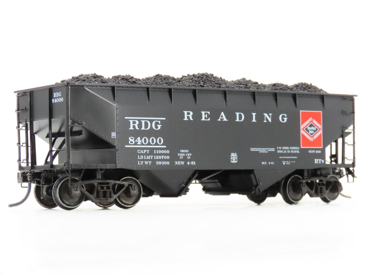 HO Scale Kadee 7059 RDG Reading 2-Bay 50-Ton Open Hopper Car #84000 w/Load