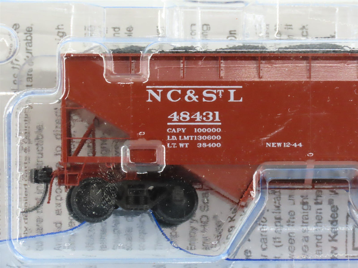 HO Scale Kadee 7055 NC&amp;StL Railway 2-Bay Hopper Car #48431 w/Load SEALED