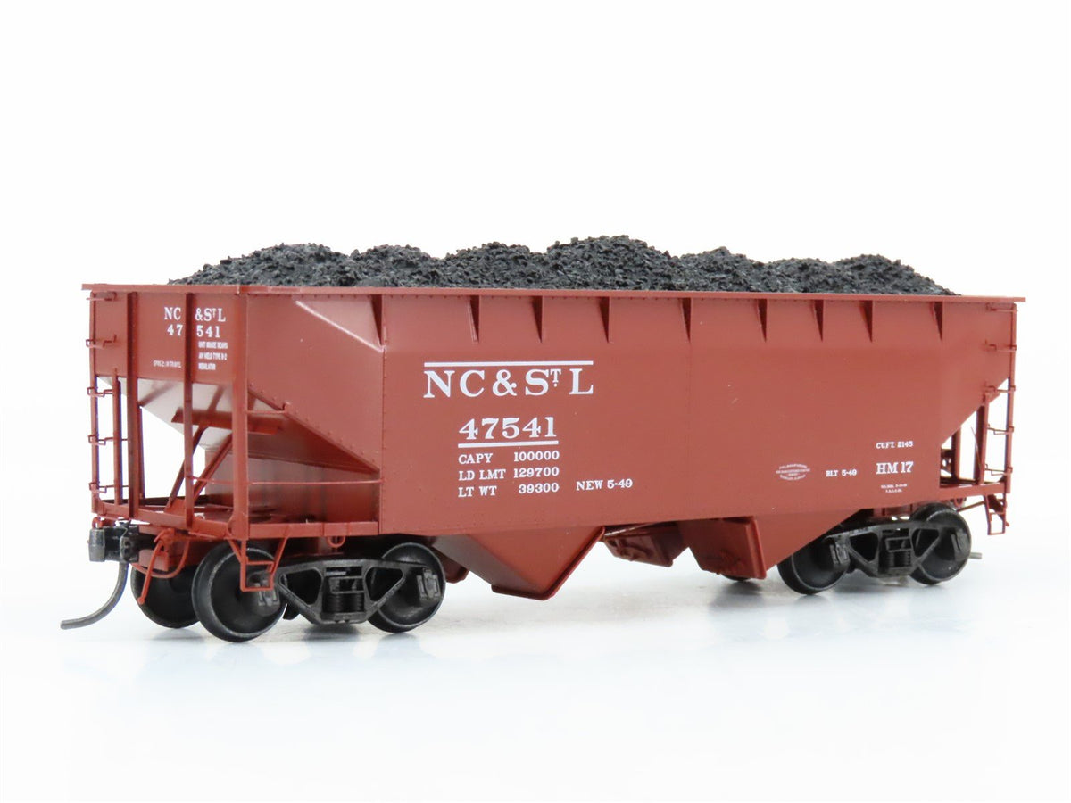 HO Scale Kadee 7522 NC&amp;StL Railway 2-Bay 50-Ton Hopper Car #47541 w/Load