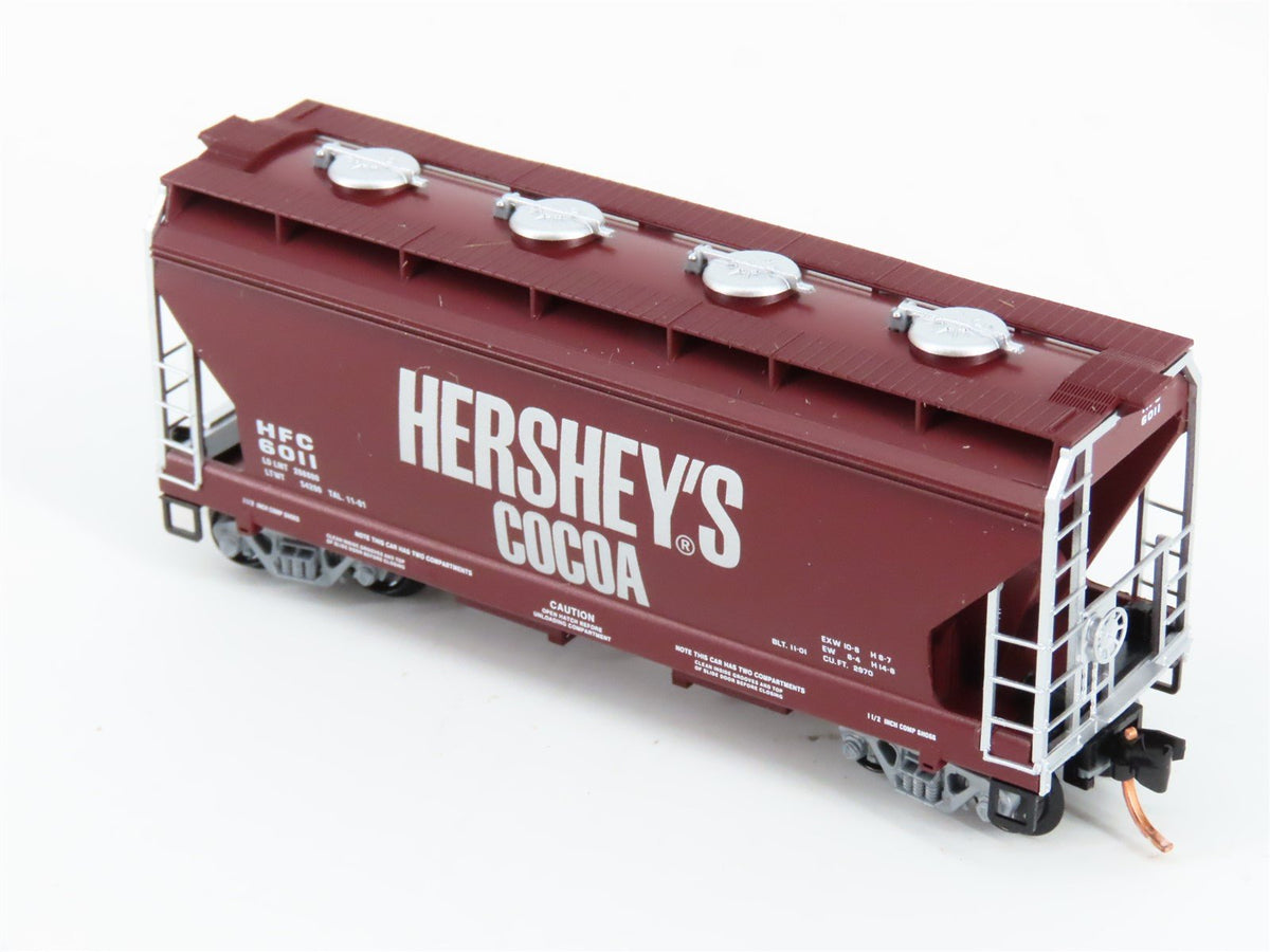 N Scale Micro-Trains MTL 92150 HFC Hershey&#39;s Cocoa 2-Bay Covered Hopper #6011