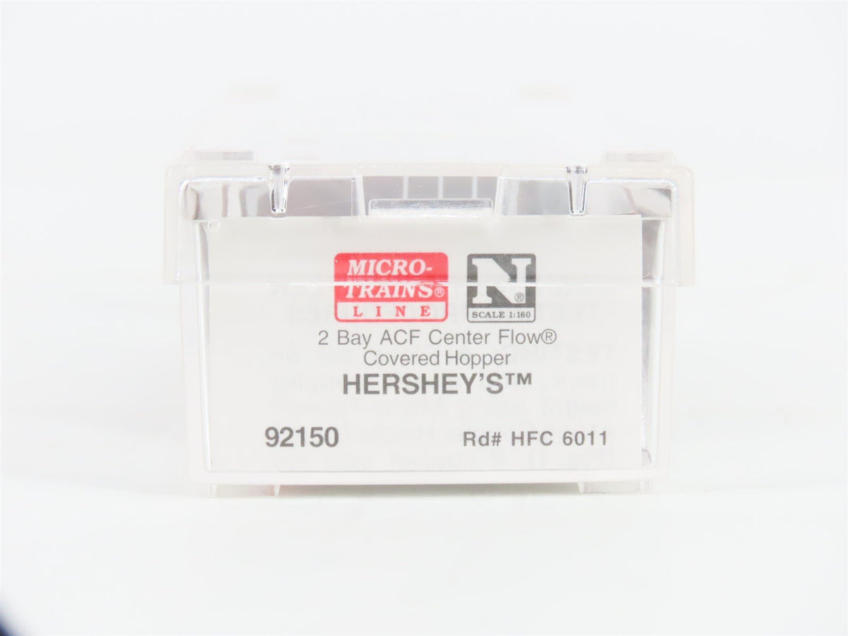 N Scale Micro-Trains MTL 92150 HFC Hershey&#39;s Cocoa 2-Bay Covered Hopper #6011