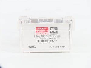 N Scale Micro-Trains MTL 92150 HFC Hershey's Cocoa 2-Bay Covered Hopper #6011