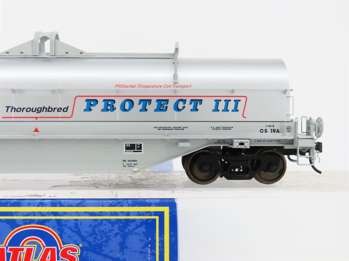 O Scale 2-Rail Atlas 3002705-1 NS Thoroughbred Protect III 42&#39; Coil Car #165906