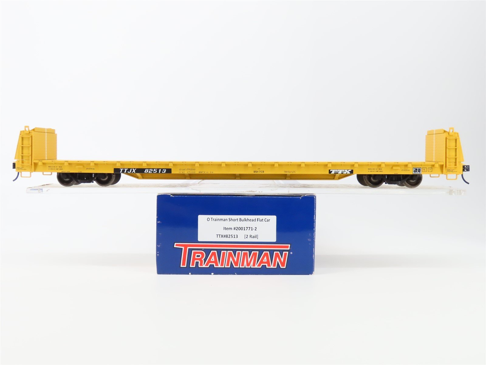 O Scale 2-Rail Atlas Trainman 2001771-2 TTJX TTX Short Bulkhead Flat Car #82513