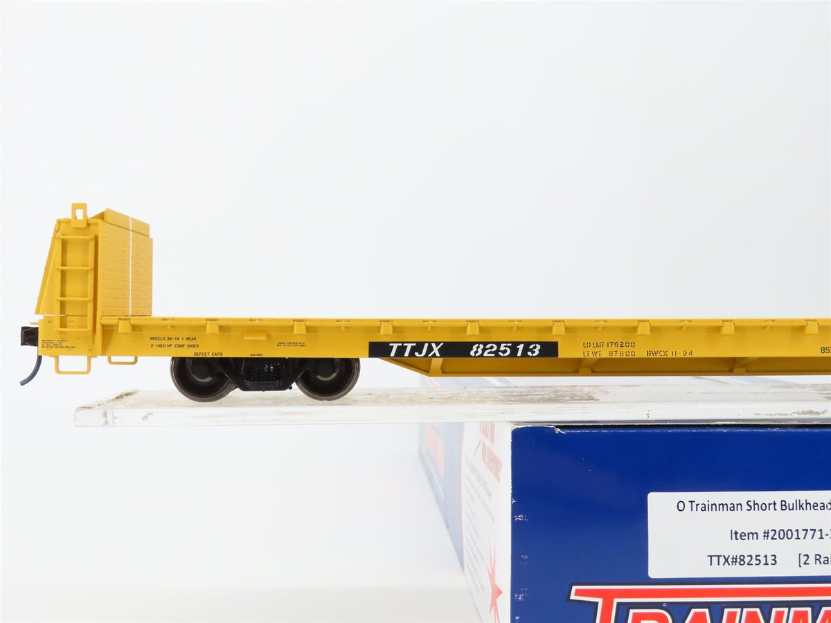 O Scale 2-Rail Atlas Trainman 2001771-2 TTJX TTX Short Bulkhead Flat Car #82513