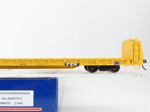 O Scale 2-Rail Atlas Trainman 2001771-2 TTJX TTX Short Bulkhead Flat Car #82513