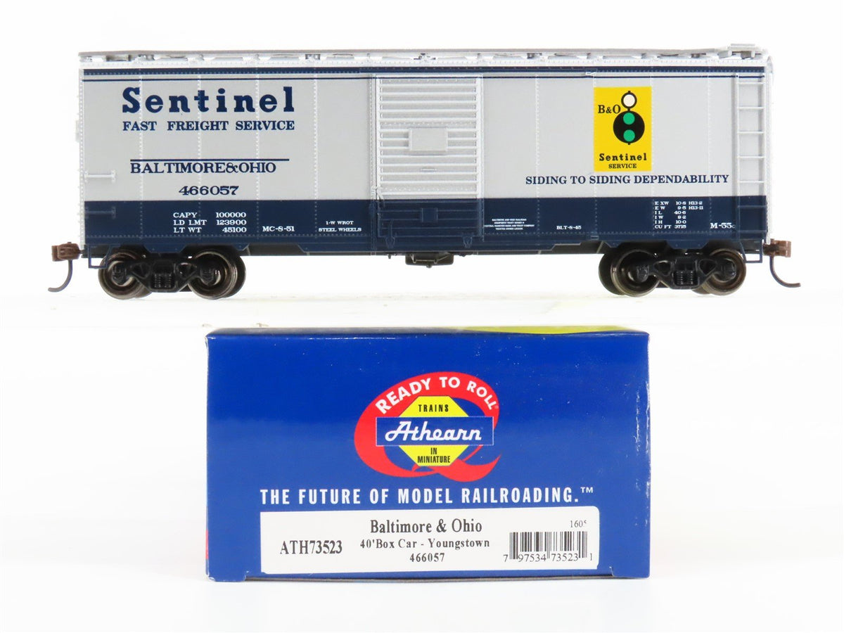 HO Scale Athearn ATH73523 B&amp;O Baltimore &amp; Ohio &quot;Sentinel&quot; 40&#39; Boxcar #466057