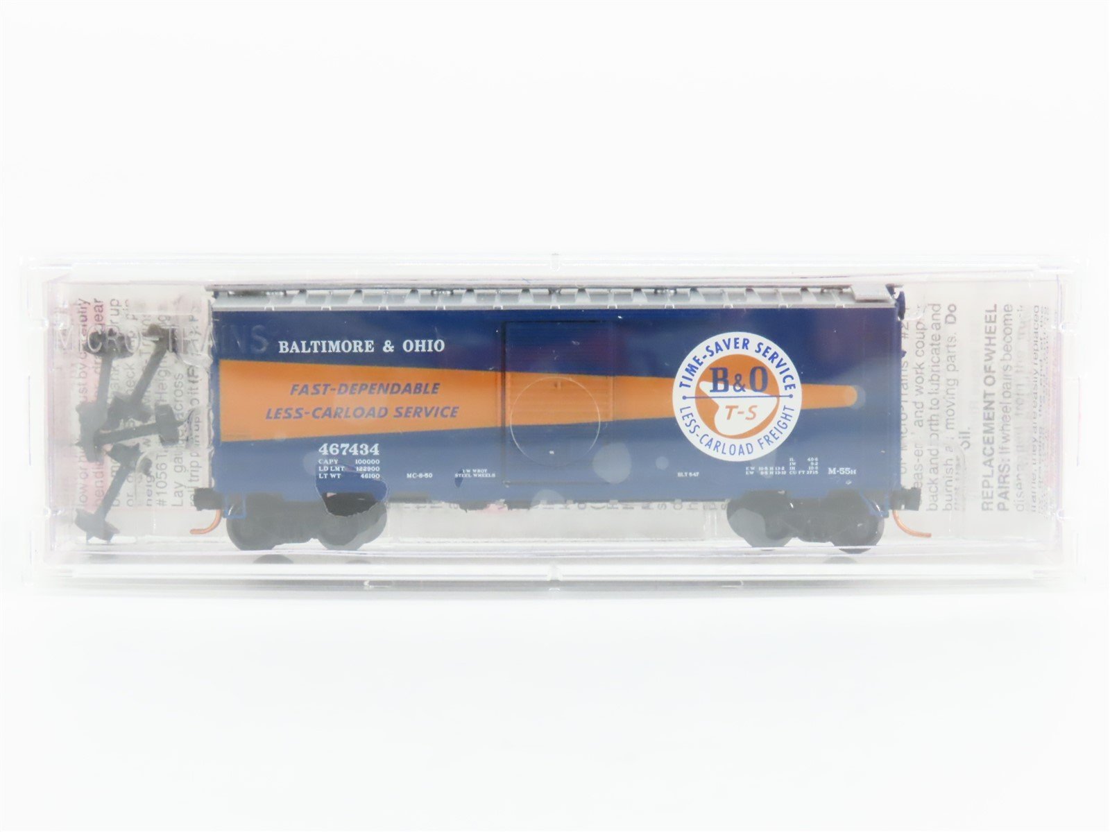 N Micro-Trains MTL 20266 B&O Baltimore & Ohio Time-Saver 40' Box Car #467434