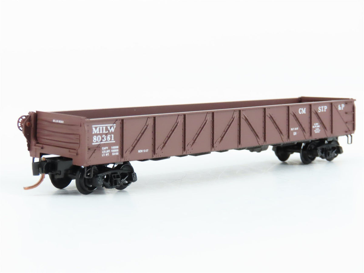 N Scale Micro-Trains MTL 60010 CMSTP&amp;P MILW Milwaukee Road 50&#39; Gondola #80361