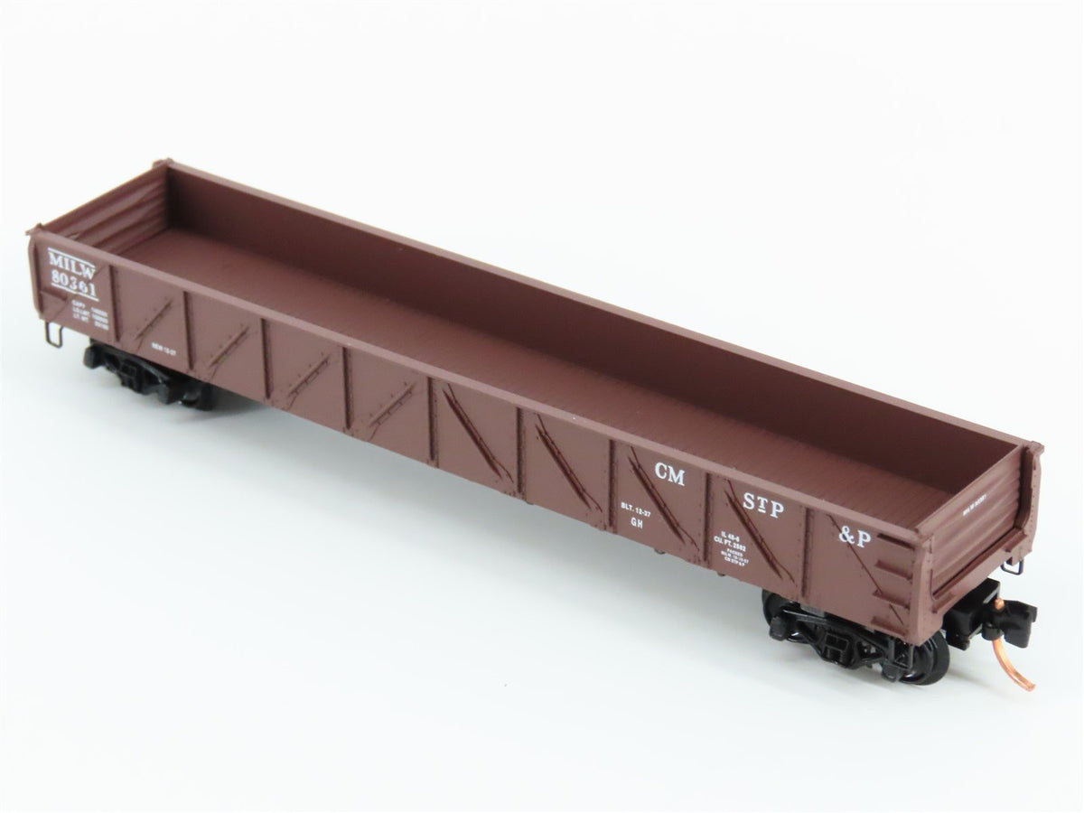 N Scale Micro-Trains MTL 60010 CMSTP&amp;P MILW Milwaukee Road 50&#39; Gondola #80361