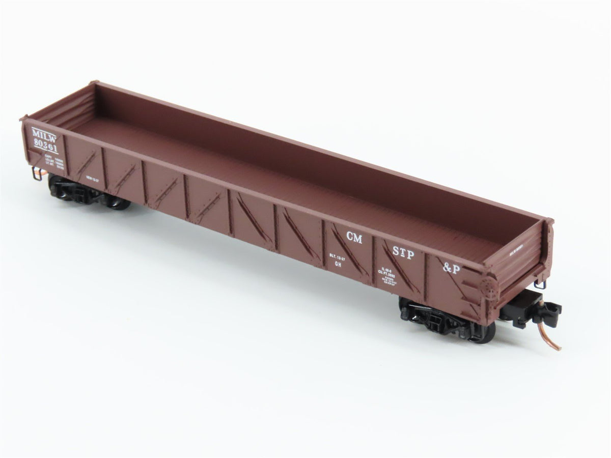 N Scale Micro-Trains MTL 60010 CMSTP&amp;P MILW Milwaukee Road 50&#39; Gondola #80361