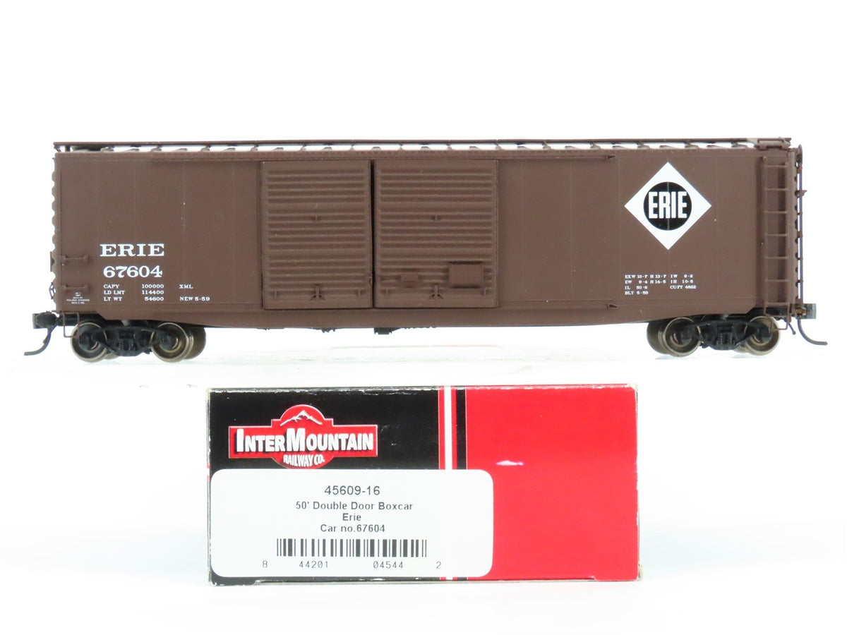 HO Scale Intermountain 45609-16 Erie Railway 50&#39; Double Door Boxcar #67604