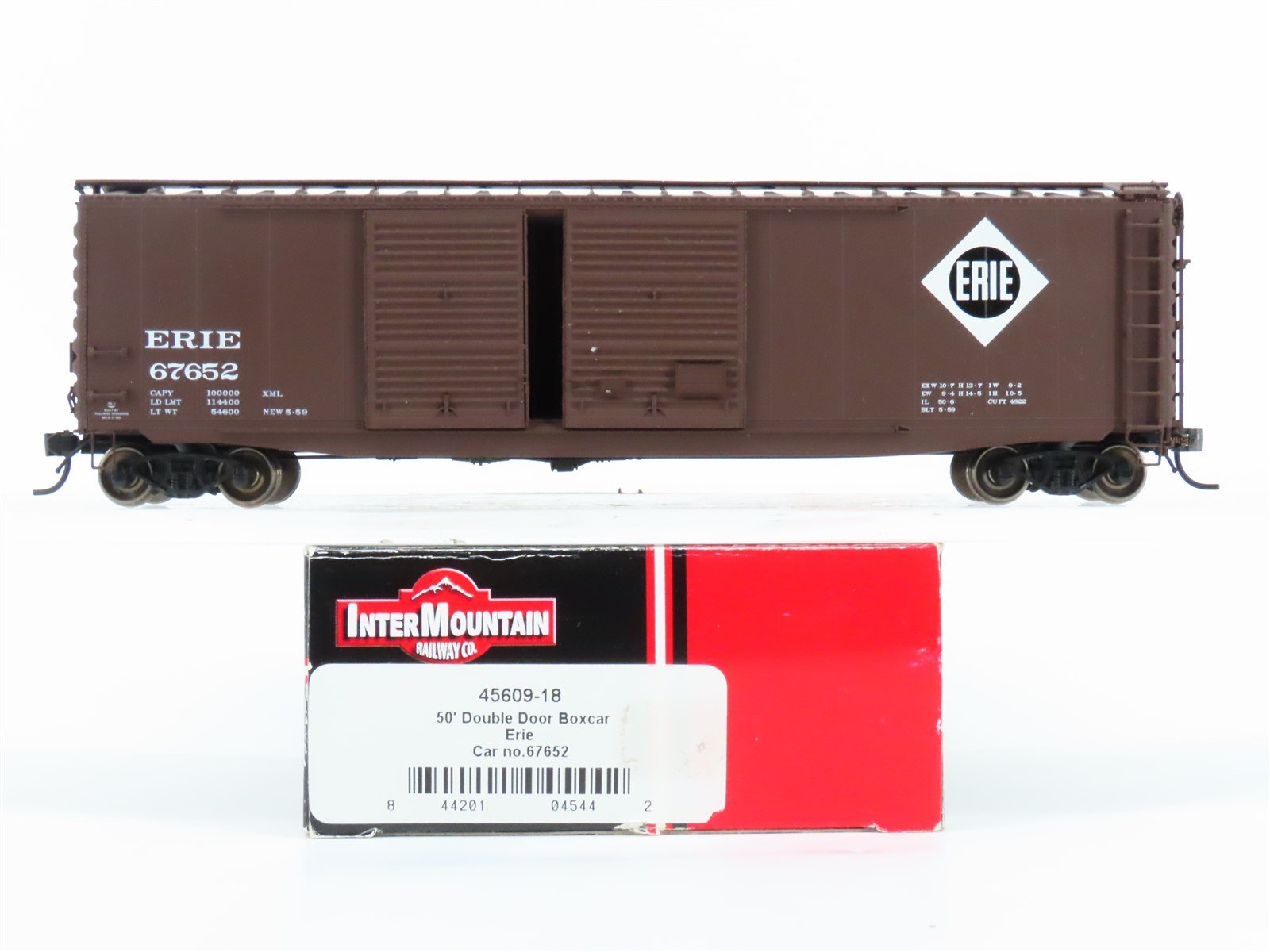 HO Scale Intermountain 45609-18 Erie Railway 50' Double Door Boxcar #67652