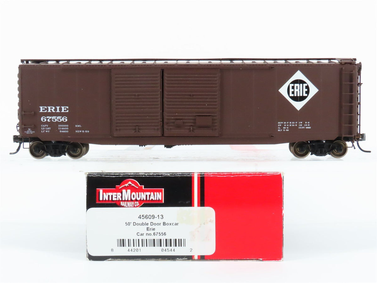 HO Scale Intermountain 45609-13 Erie Railway 50&#39; Double Door Boxcar #67556