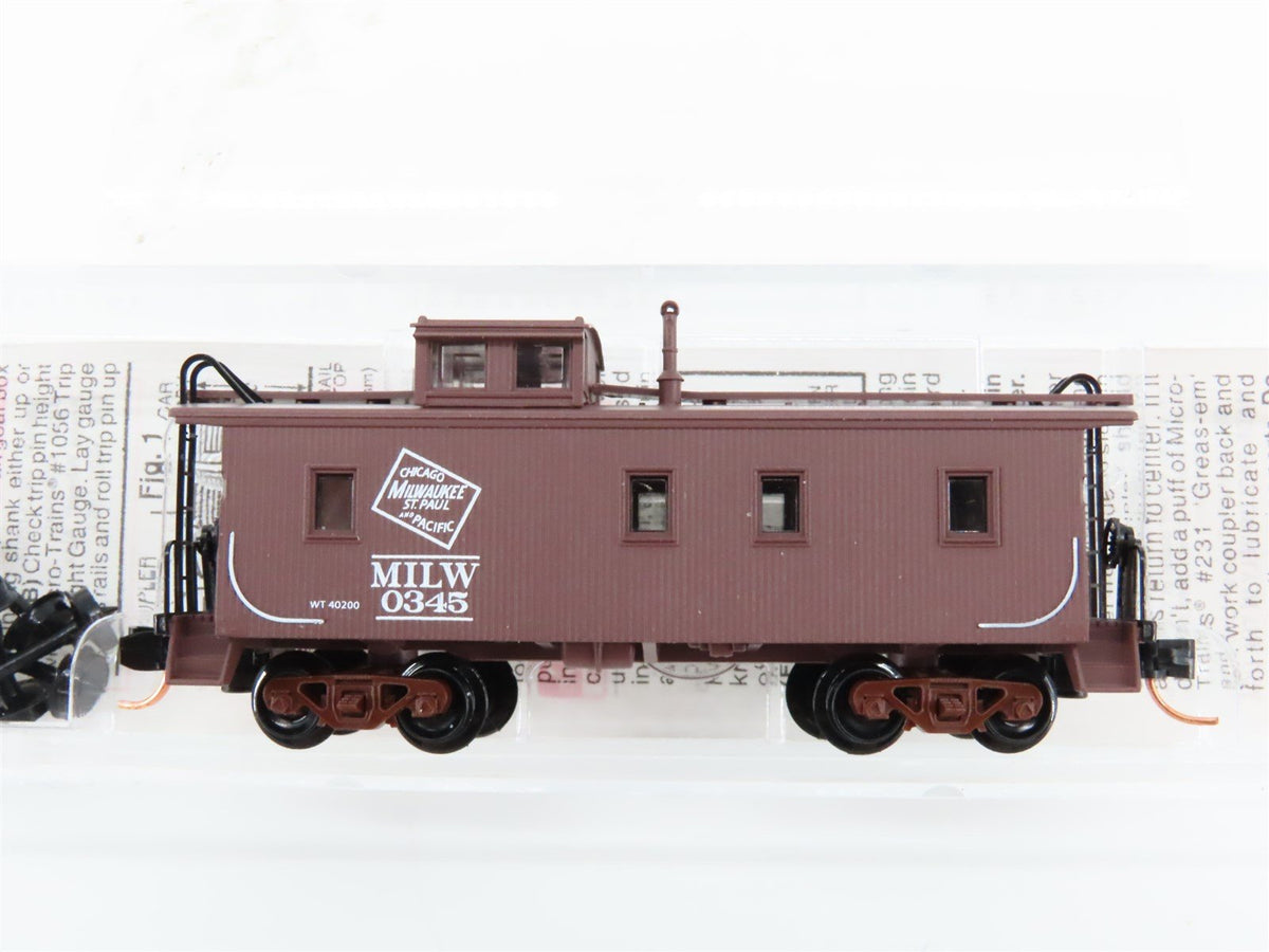 N Scale Micro-Trains MTL 51230 MILW Milwaukee Road 34&#39; Caboose #0345