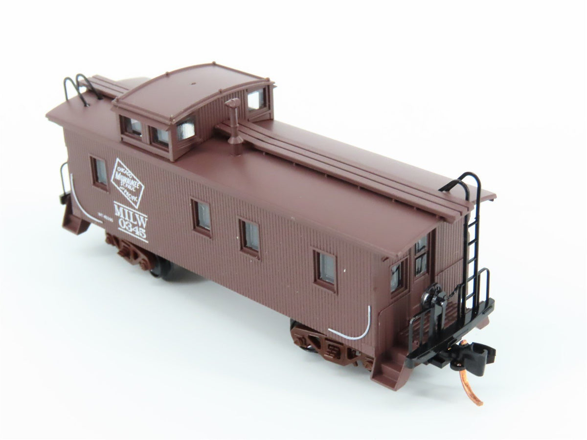 N Scale Micro-Trains MTL 51230 MILW Milwaukee Road 34&#39; Caboose #0345