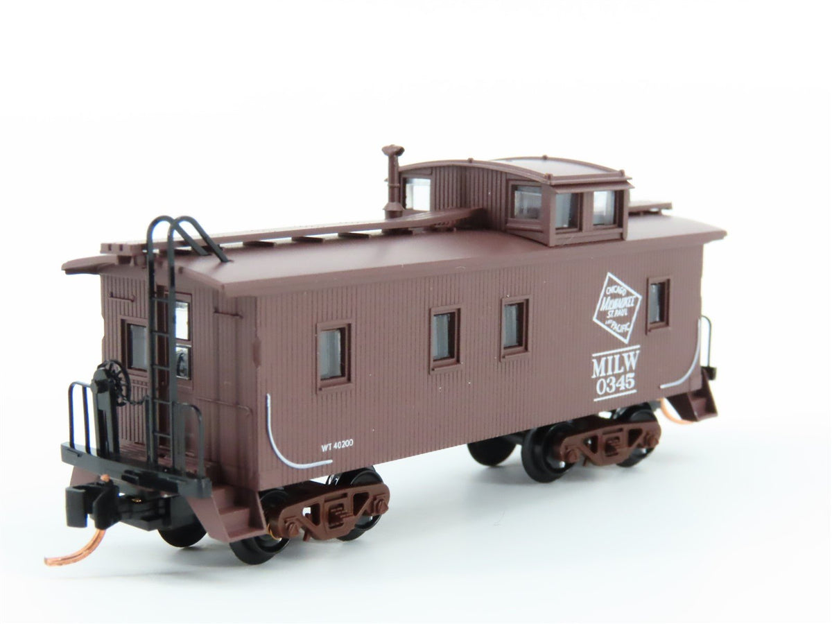 N Scale Micro-Trains MTL 51230 MILW Milwaukee Road 34&#39; Caboose #0345