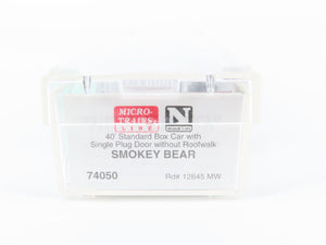 N Micro-Trains MTL 74050 FP Smokey Bear Fire Prevention MofW 40' Box Car X12645