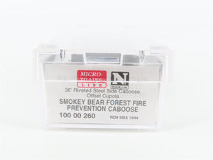 N Micro-Trains MTL 10000260 SBX Smokey Bear Fire Prevention 36' Caboose #1944