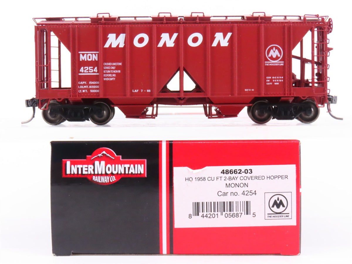 HO Scale Intermountain 48662-03 MON Monon &quot;Hoosier Line&quot; 2-Bay Hopper Car #4254