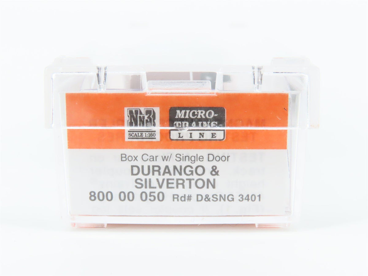 Nn3 Scale Micro-Trains MTL 80000050 D&amp;SNG Durango &amp; Silverton Box Car #3401