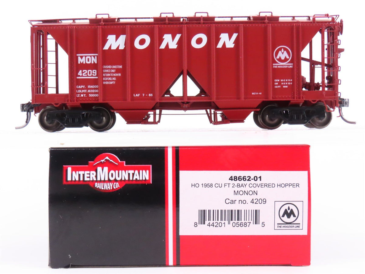 HO Scale Intermountain 48662-01 MON Monon &quot;Hoosier Line&quot; 2-Bay Hopper Car #4209