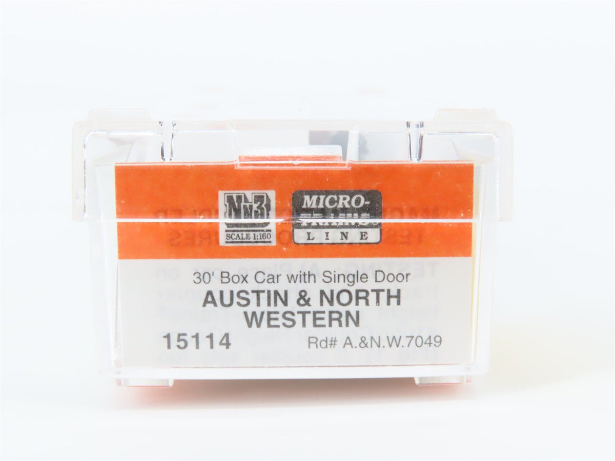 Nn3 Scale Micro-Trains MTL 15114 A&amp;NW Austin &amp; North Western 30&#39; Box Car #7049