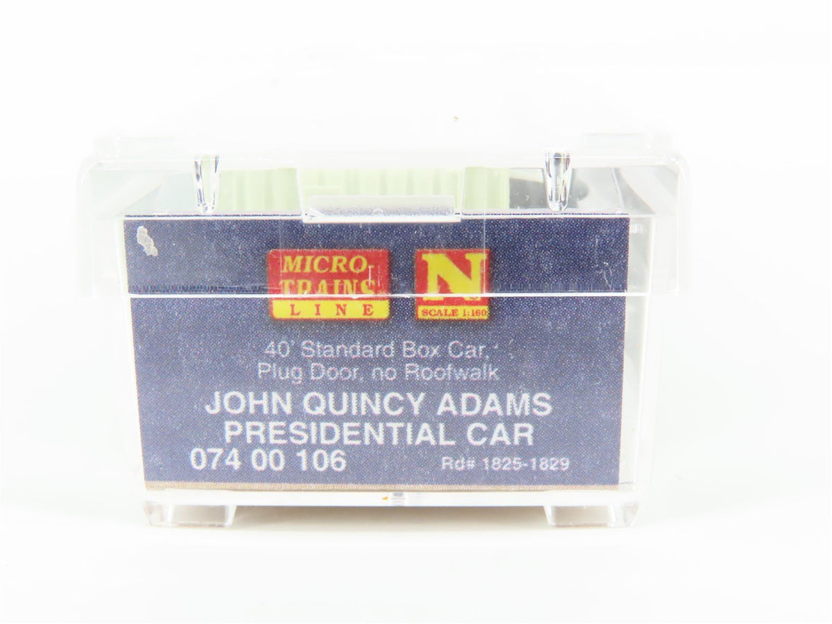 N Micro-Trains MTL 07400106 John Quincy Adams President 40&#39; Box Car #1825-1829