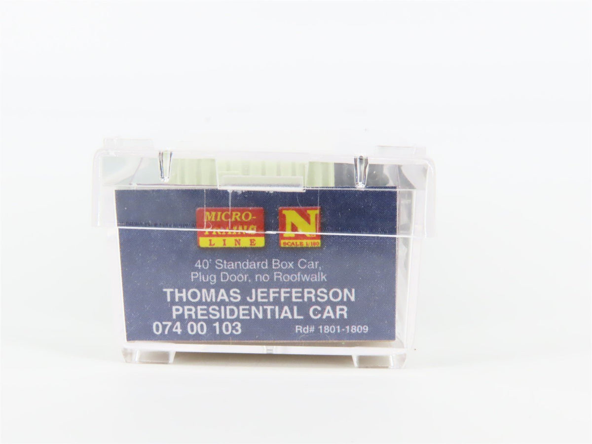 N Micro-Trains MTL 07400103 Thomas Jefferson President 40&#39; Box Car #1801-1809