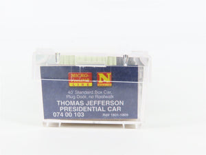 N Micro-Trains MTL 07400103 Thomas Jefferson President 40' Box Car #1801-1809