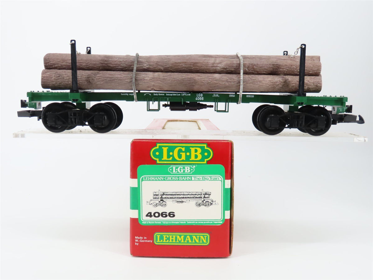 G Scale LGB 4066 Green Spine Log Car w/ Log Load