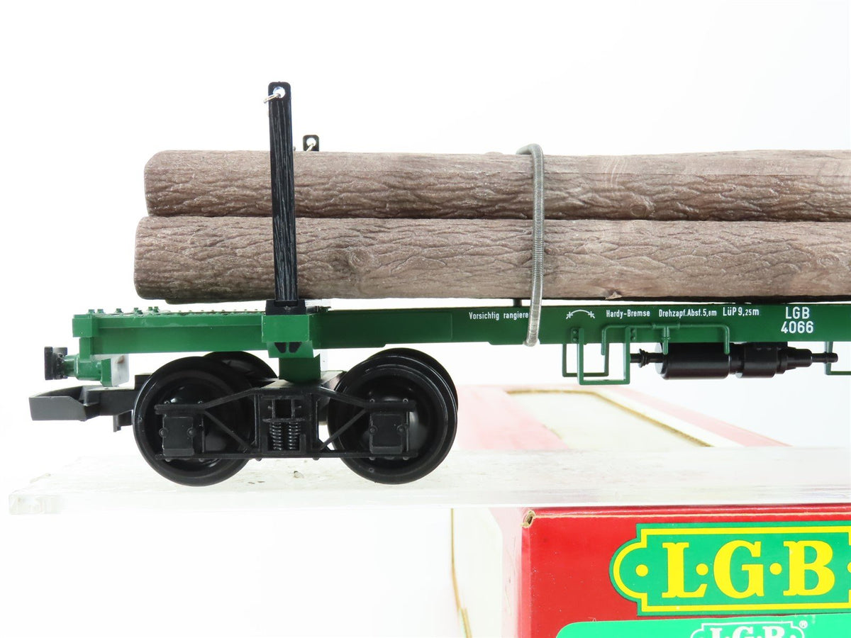 G Scale LGB 4066 Green Spine Log Car w/ Log Load